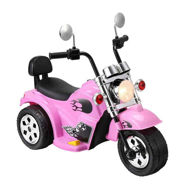 Harley Davidson Inspired Kids Ride on Motorbike Motorcycle | Candy Pink with Flames Ride On Car for Kids 6V Electric Motorbike Motorcycle Toys Horn Music Pink
